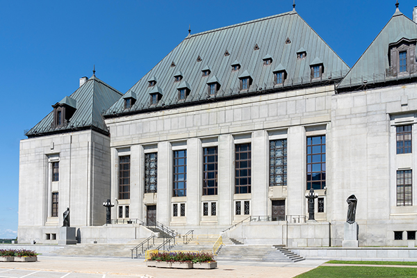 The front of the Supreme Court of Canada (SCC)